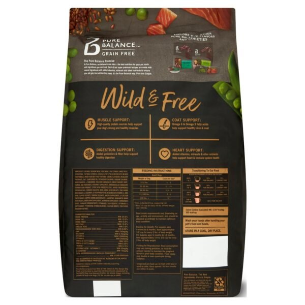 Pure Balance Wild & Free Salmon & Pea Recipe Dry Dog Food, Grain-Free, 11 lbs