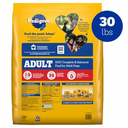 Pedigree Complete Nutrition Adult Dry Dog Food Grilled Steak & Vegetable Flavor Dog Kibble, 30 Lb Bonus Bag