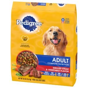 Pedigree Complete Nutrition Adult Dry Dog Food Grilled Steak & Vegetable Flavor Dog Kibble, 30 Lb Bonus Bag